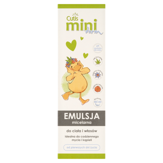 Cutis Mini Derm, emulsja micelarna do mycia ciała i włosów, od pierwszych dni życia, 200 ml - zdjęcie produktu