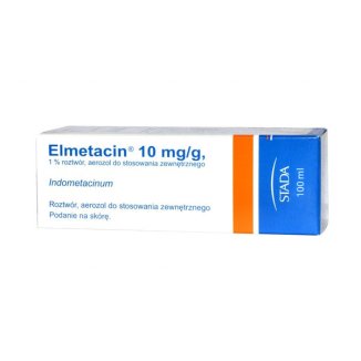 Elmetacin 10 mg/ g, aerozol do stosowania zewnętrznego na skórę, roztwór, 100 ml (import równoległy) - zdjęcie produktu
