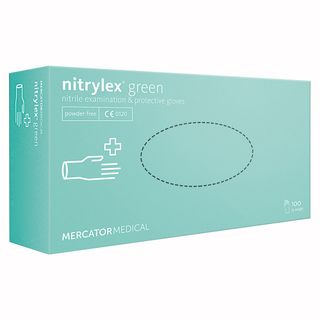 Nitrylex Green, rękawice nitrylowe, niejałowe, bezpudrowe, zielone, rozmiar M, 100 sztuk - miniaturka  zdjęcia produktu