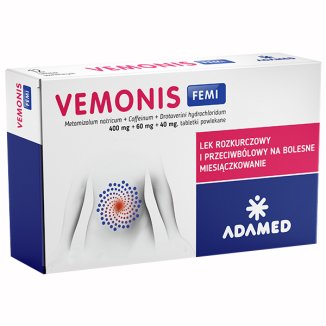 Vemonis Femi 400 mg + 60 mg + 40 mg, 6 tabletek powlekanych - zdjęcie produktu