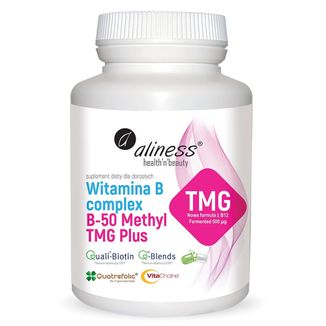 Aliness Witamina B Complex B-50 Methyl TMG Plus, 100 kapsułek vege - zdjęcie produktu