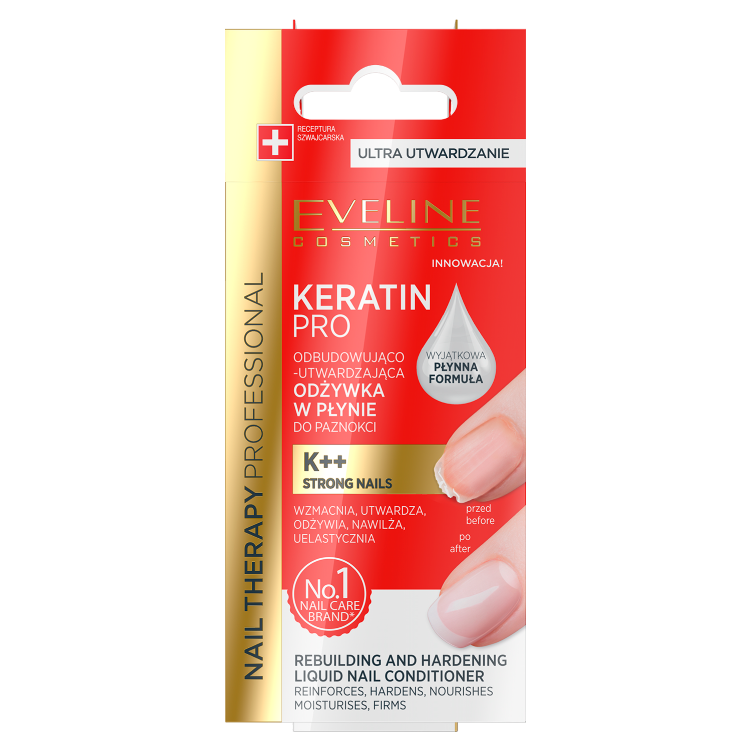 Nieznana Eveline Cosmetics Nail Therapy Terapia Zniszczonych Paznokci, odżywka odbudowująca, 12 ml