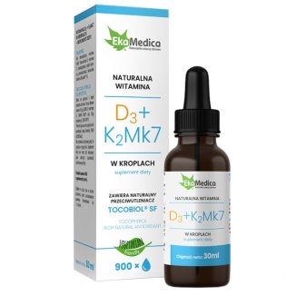 EkaMedica Naturalna witamina D3 + K2MK7, krople, 30 ml - zdjęcie produktu