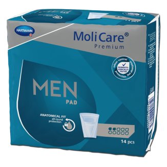 MoliCare Premium Men Pad, anatomiczne wkłady chłonne, 2 krople, 14 sztuk - zdjęcie produktu