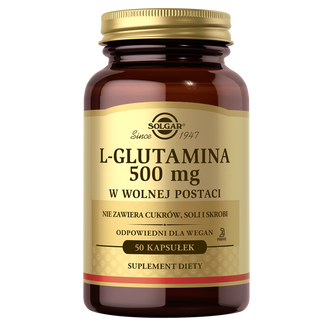 Solgar, L-Glutamina w wolnej postaci, 50 kapsułek - zdjęcie produktu