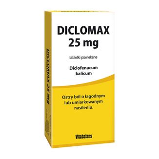 Diclomax 25 mg, 20 tabletek powlekanych USZKODZONE OPAKOWANIE - zdjęcie produktu