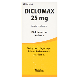 Diclomax 25 mg, 20 tabletek powlekanych - zdjęcie produktu