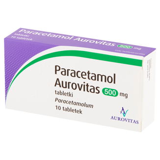 Paracetamol Aurovitas 500 mg, 10 tabletek USZKODZONE OPAKOWANIE - zdjęcie produktu