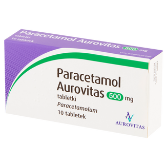 Paracetamol Aurovitas 500 mg, 10 tabletek - zdjęcie produktu