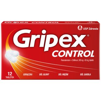 Gripex Control 500 mg + 50 mg, 12 tabletek powlekanych - zdjęcie produktu