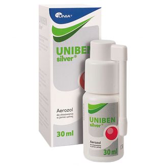 Uniben Silver, aerozol do stosowania w jamie ustnej, 30 ml KRÓTKA DATA Uniben Silver, aerozol do stosowania w jamie ustnej, 30 ml KRÓTKA DATA - zdjęcie produktu