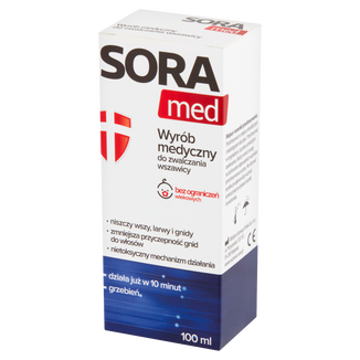 Sora Med, płyn do zwalczania wszawicy głowy, 100 ml USZKODZONE OPAKOWANIE - zdjęcie produktu
