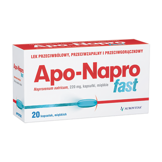 Apo-Napro Fast 220 mg, 20 kapsułek miękkich Apo-Napro Fast 220 mg, 20 kapsułek miękkich - zdjęcie produktu
