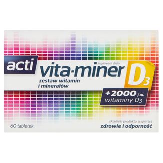 Acti Vita-miner D3, 60 tabletek KRÓTKA DATA - zdjęcie produktu