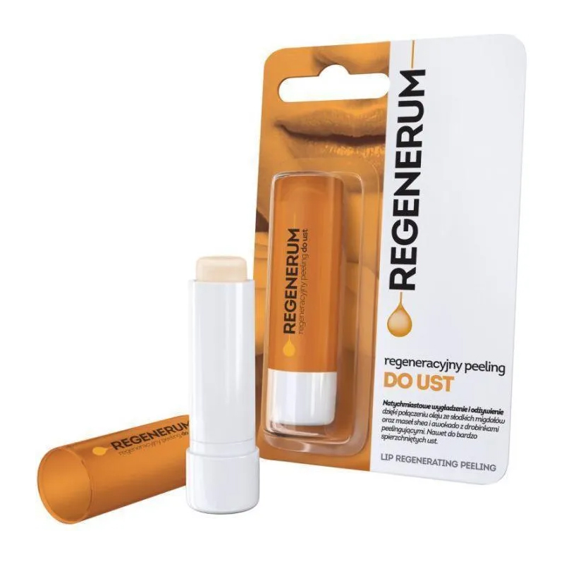 Regenerum Regenerum, peeling regeneracyjny do ust, wygładzenie i odżywienie, 5 g — Składniki i ocena