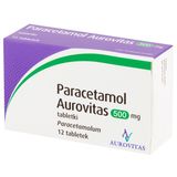 Paracetamol Aurovitas, 500 mg, 12 tabletek - miniaturka zdjęcia produktu