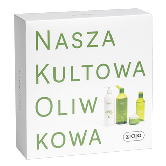 Zestaw Ziaja Oliwkowa, płyn micelarny, 200 ml + żel pod prysznic, 500 ml + mleczko do ciała, 400 ml + krem do twarzy, 50 ml KRÓTKA DATA - zdjęcie produktu