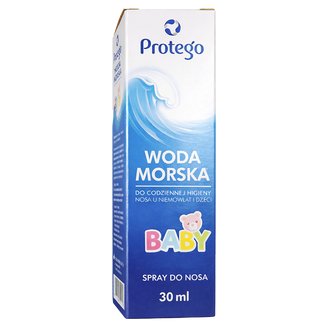 Protego Woda Morska Baby, spray do nosa dla dzieci i niemowląt, 30 ml USZKODZONE OPAKOWANIE Protego Woda Morska Baby, spray do nosa dla dzieci i niemowląt, 30 ml USZKODZONE OPAKOWANIE - zdjęcie produktu