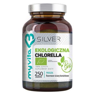 MyVita Silver Chlorella Ekologiczna Bio, rozerwane ściany komórkowe, 250 g - zdjęcie produktu