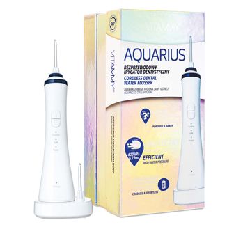 Vitammy Aquarius, irygator dentystyczny, bezprzewodowy, akumulatorowy, 1 sztuka USZKODZONE OPAKOWANIE Vitammy Aquarius, irygator dentystyczny, bezprzewodowy, akumulatorowy, 1 sztuka USZKODZONE OPAKOWANIE - zdjęcie produktu