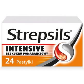 Strepsils Intensive bez cukru pomarańczowy 8,75 mg, 24 pastylki twarde USZKODZONE OPAKOWANIE - zdjęcie produktu