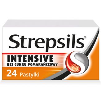 Strepsils Intensive bez cukru pomarańczowy 8,75 mg, 24 pastylki twarde - zdjęcie produktu