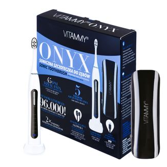 Vitammy Onyx, soniczna szczoteczka, biało - czarna + etui, 1 sztuka - zdjęcie produktu