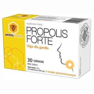 Propolis Forte, smak pomarańczowy, 30 tabletek - zdjęcie produktu