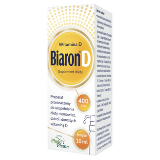 Biaron D, witamina D 400 j.m., krople, 10 ml KRÓTKA DATA - zdjęcie produktu