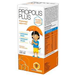 Propolis Plus, dla dzieci od 3 roku życia, syrop, 120 ml - zdjęcie produktu