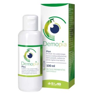 Demopia, płyn do oczyszczania podrażnionej skóry powiek oraz twarzy, 100 ml - zdjęcie produktu