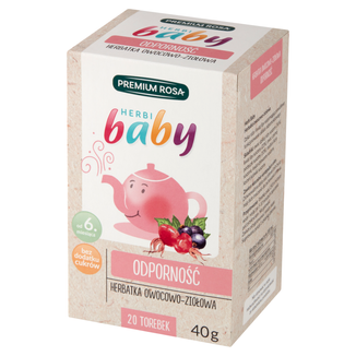 Premium Rosa Herbi Baby Odporność, herbatka dla dzieci i niemowląt od 6 miesiąca, 20 saszetek - zdjęcie produktu