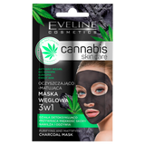 Eveline Cosmetics Cannabis, oczyszczająco-matująca maska węglowa 3w1, 7 ml - miniaturka zdjęcia produktu