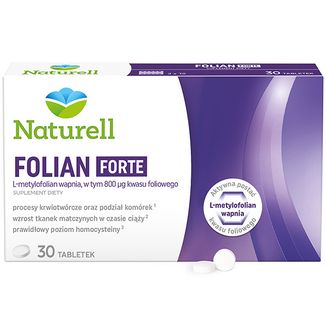 Naturell Folian Forte, kwas foliowy 800 µg, 30 tabletek - zdjęcie produktu