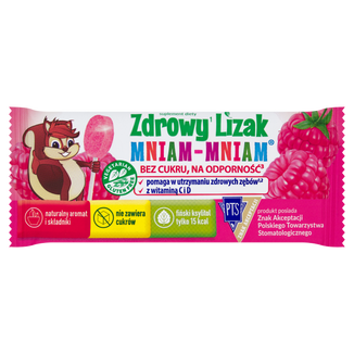 Zdrowy Lizak Mniam-mniam, smak malinowy, 1 sztuka - zdjęcie produktu