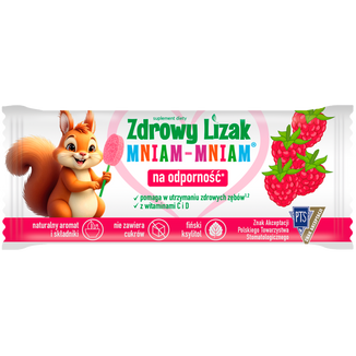 Zdrowy Lizak Mniam-mniam, smak malinowy, 1 sztuka - zdjęcie produktu