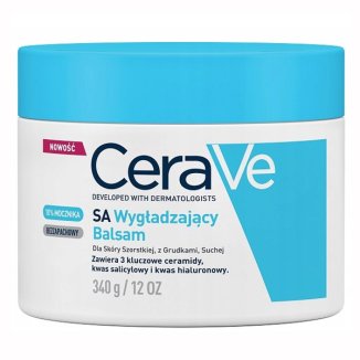 CeraVe SA, balsam wygładzający z ceramidami, skóra szorstka, z grudkami i sucha, 340 ml - zdjęcie produktu
