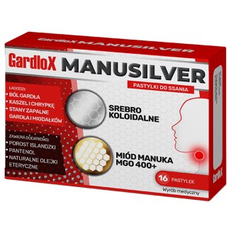 Gardlox Manusilver, 16 pastylek do ssania USZKODZONE OPAKOWANIE - zdjęcie produktu
