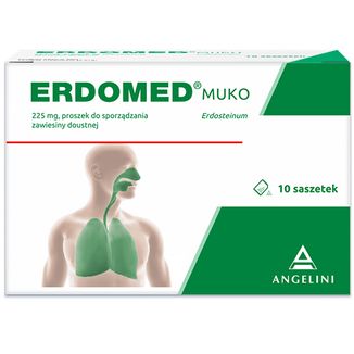 Erdomed Muko 225 mg, proszek do sporządzania zawiesiny doustnej, 10 saszetek - zdjęcie produktu