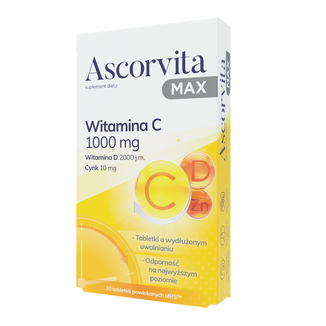 Ascorvita Max, 30 tabletek powlekanych USZKODZONE OPAKOWANIE - zdjęcie produktu