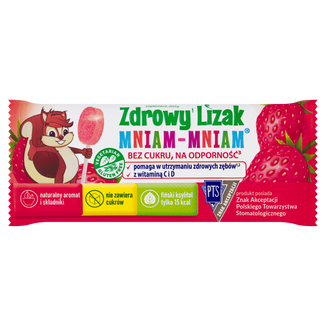 Zdrowy Lizak Mniam-mniam, smak truskawkowy, 1 sztuka - zdjęcie produktu