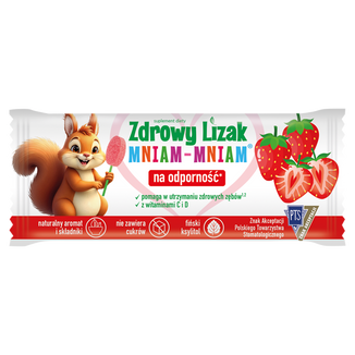 Zdrowy Lizak Mniam-mniam, smak truskawkowy, 1 sztuka - zdjęcie produktu