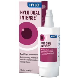 Hylo Dual Intense, nawilżające krople do oczu z ektoiną, bez konserwantów, 10 ml USZKODZONE OPAKOWANIE - zdjęcie produktu
