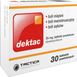 Dektac 25 mg, 30 tabletek powlekanych - miniaturka zdjęcia produktu