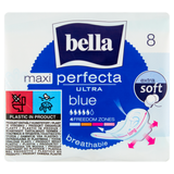 Bella Perfecta Ultra, podpaski higieniczne Extra Soft ze skrzydełkami, Maxi Blue, 8 sztuk - miniaturka zdjęcia produktu