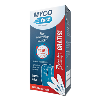 MYCOfast, płyn na grzybicę paznokci, 5 ml + 20 pilniczków jednorazowych KRÓTKA DATA - zdjęcie produktu