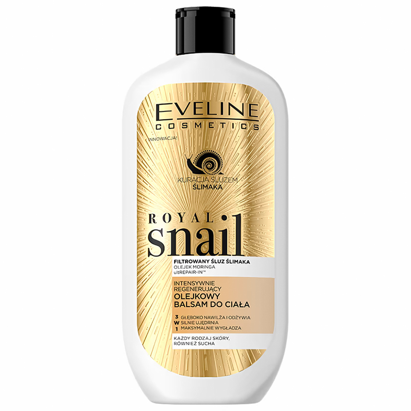 Nieznana Eveline Cosmetics Royal Snail, intensywnie regenerujący olejkowy balsam do ciała 3w1, każdy rodzaj skóry, 350 ml