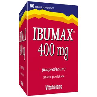 Ibumax 400 mg, 50 tabletek powlekanych Ibumax 400 mg, 50 tabletek powlekanych - zdjęcie produktu