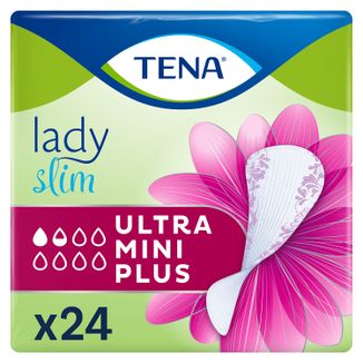 Tena Lady Slim, wkładki urologiczne, Ultra Mini Plus, 24 sztuki USZKODZONE OPAKOWANIE - zdjęcie produktu