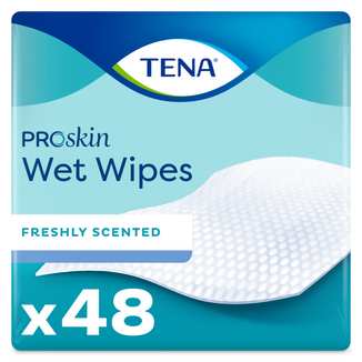 Tena Wet Wipes, chusteczki nawilżane 3w1, z klipsem, 48 sztuk - zdjęcie produktu